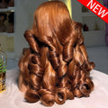 Wear And Go 13x6 HD Lace Frontal Wig Honey Brown Bouncy Curly Glueless Wig 16-36 Inch 400 Density 100%Human Hair Wigs For Women