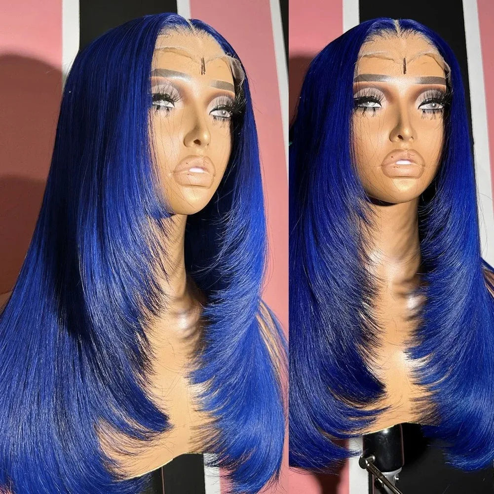 Layered Lace Front Wig White Wig 13x4 HD Lace Glueless Pre Plucked Heat Resistant Fiber For Women On Clearance Sale Cosplay