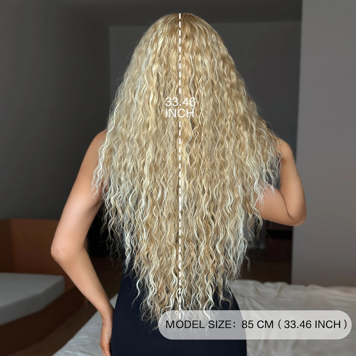 NAMM 32 Inch Striking Blonde Afro Kinetic Wigs, Silk Synthetic Heat-Resistant Fiber Hairpiece For Daily Wear, Music Festivals Ce