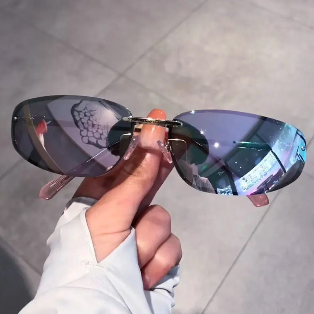 Sunglasses for Women New Fashion Gradient Sexy Sun Glasses Ladies Elegant Driving Shades Vintage Small Square Alloy Silver Y2K