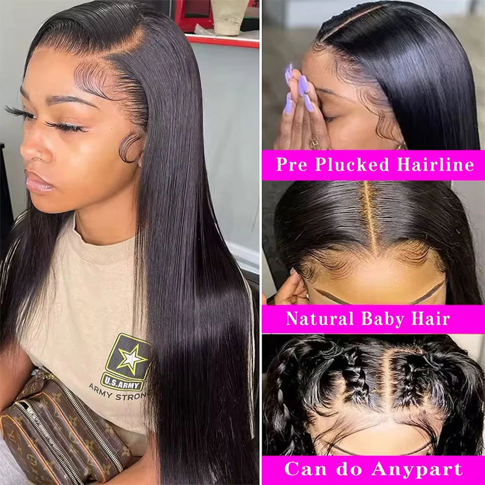 HD Lace Front Human Hair Wigs Straight 13x4 13x6 Transparent Lace Frontal Human Hair Wigs 38 40 Inch HD Lace Wigs For Women