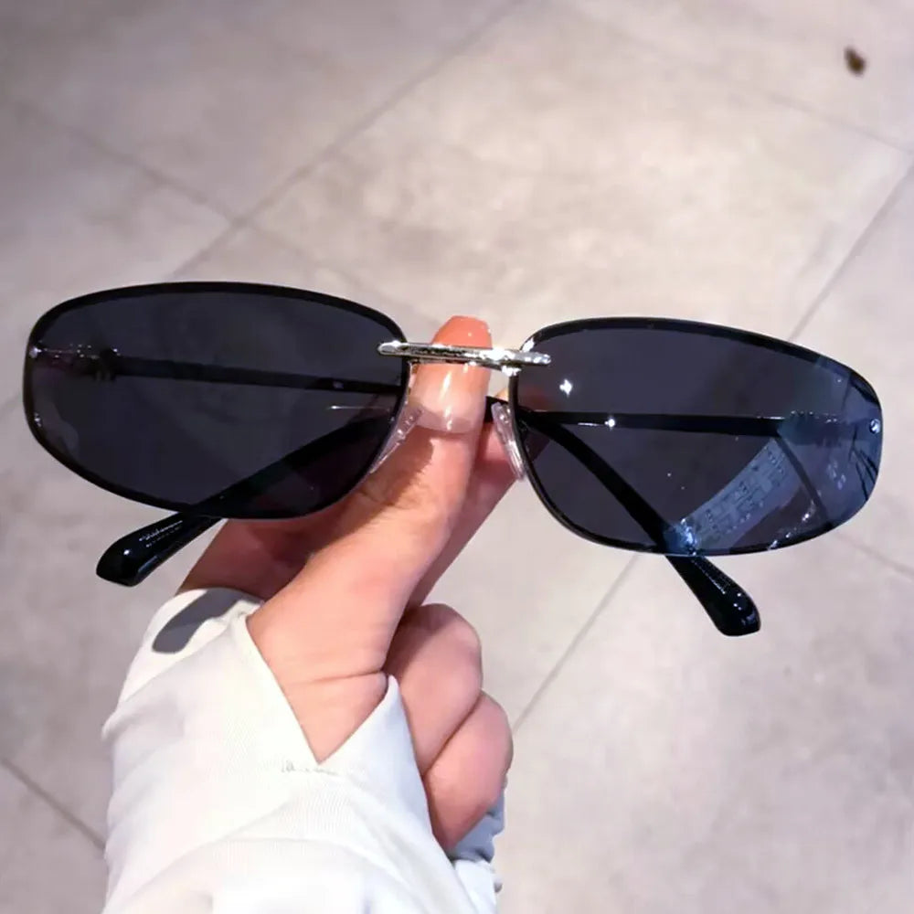 Sunglasses for Women New Fashion Gradient Sexy Sun Glasses Ladies Elegant Driving Shades Vintage Small Square Alloy Silver Y2K