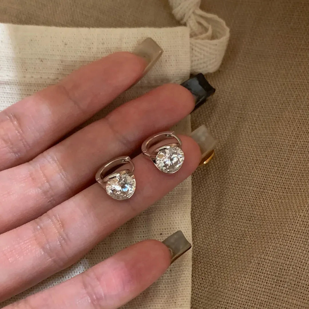925 Sterling Silver Earrings for Women Simple Versatile Light Luxury Unique Exquisite Fashion Accessories