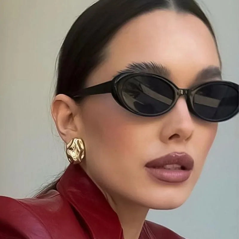 Small Oval Sunglasses for Women's Vintage Design Sun Glasses Shades Female Sexy Retro Punk Men Sunglass Outdoor Trendy Eyewear