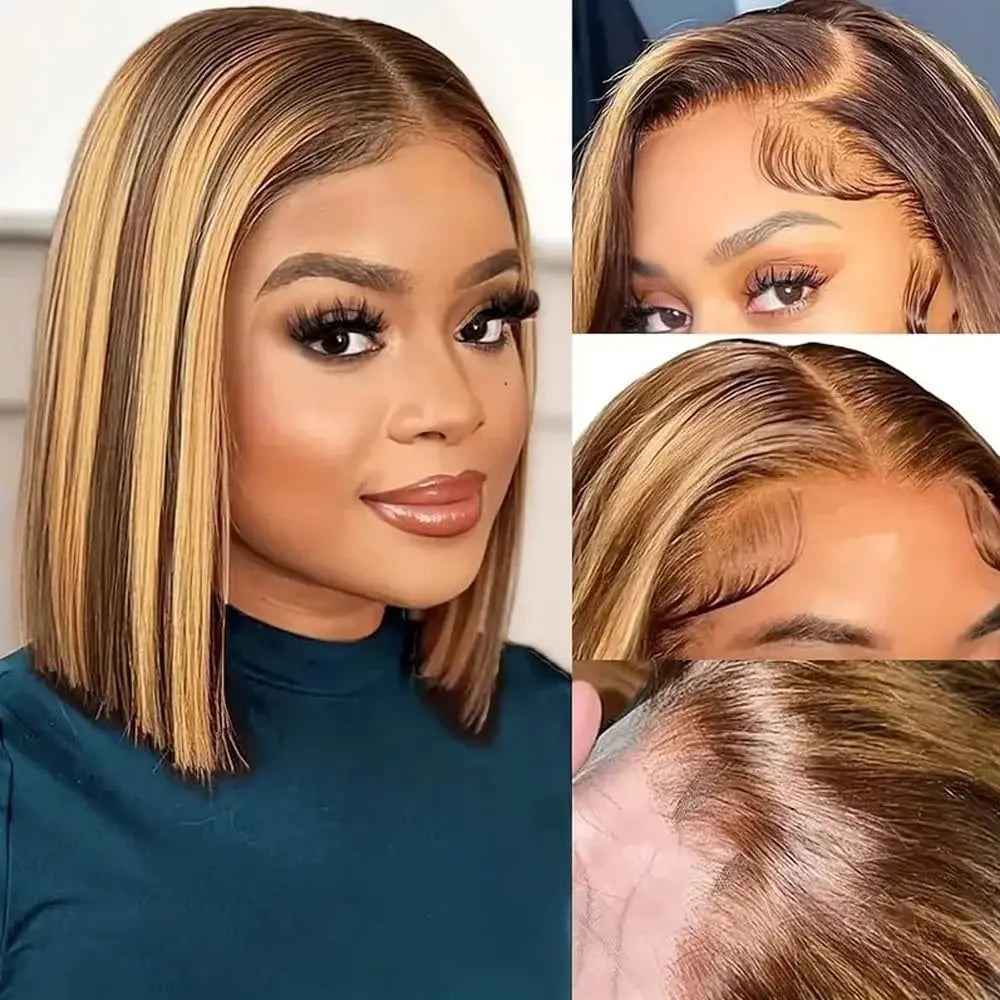 Burgundy 99j Bob Wigs Human Hair 13x4 HD Transparent Lace Front Wigs 613 Blonde Brown Short Bob Wigs Human Hair Pre Plucked