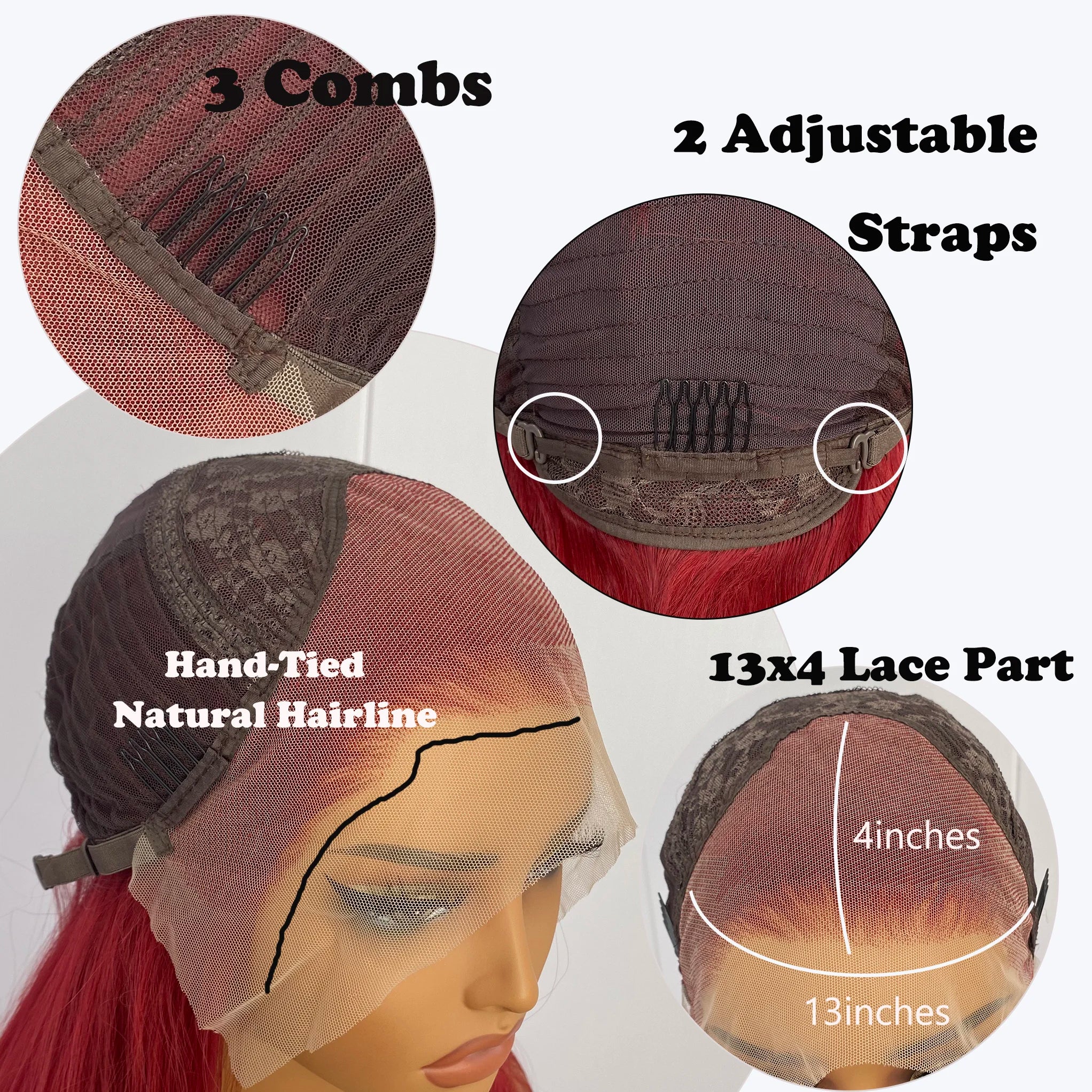Burgundy Lace Front Wig 13x4 Natural Hairline Glueless Long Body Deep Wave Synthetic Wig for Women Daily Use Cosplay Wig