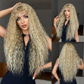 NAMM 32 Inch Striking Blonde Afro Kinetic Wigs, Silk Synthetic Heat-Resistant Fiber Hairpiece For Daily Wear, Music Festivals Ce