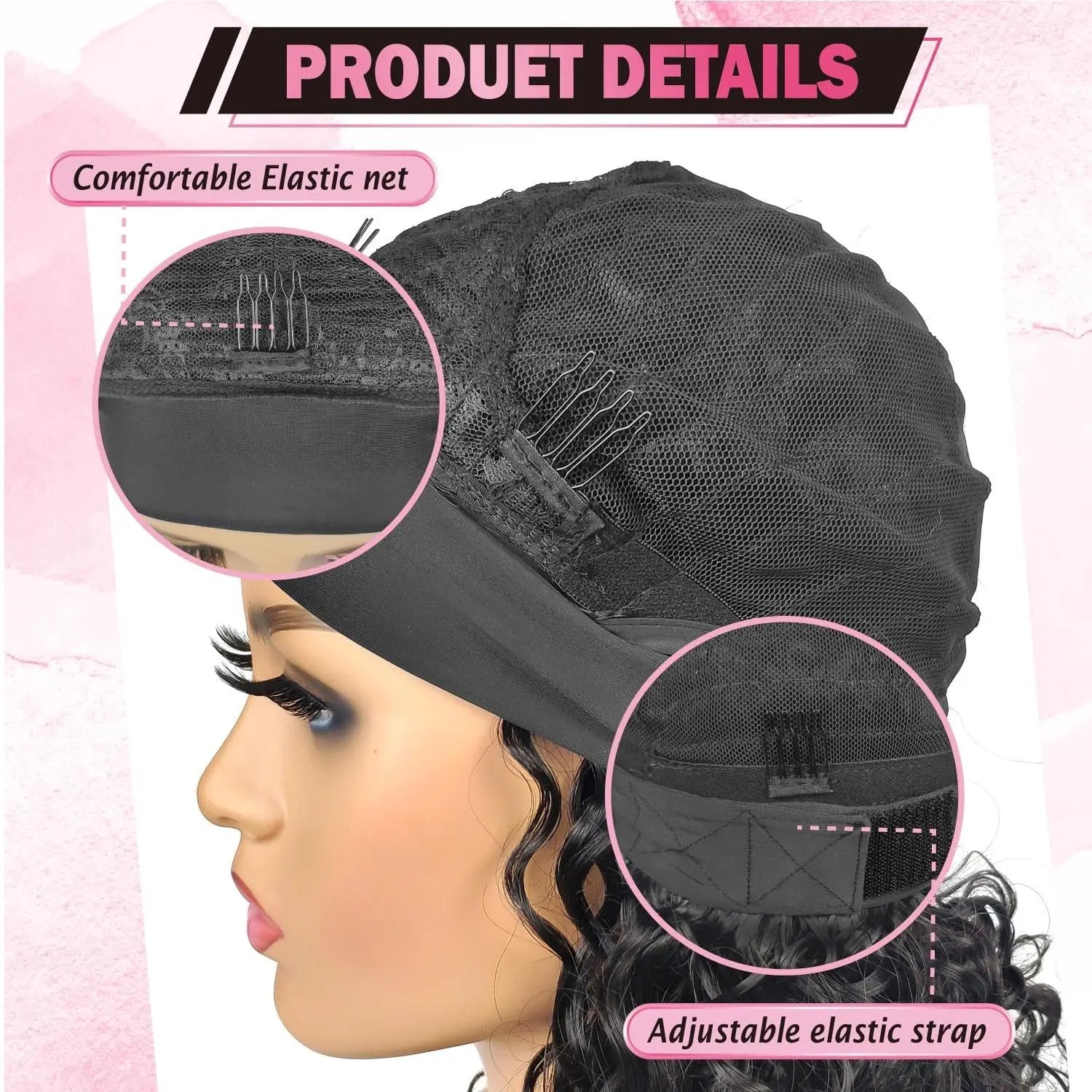 Synthetic Yaki Curly Headband Wigs for Black Women Kinky Straight Black Headband Curly Ends Wear and Go Glueless Half Wig