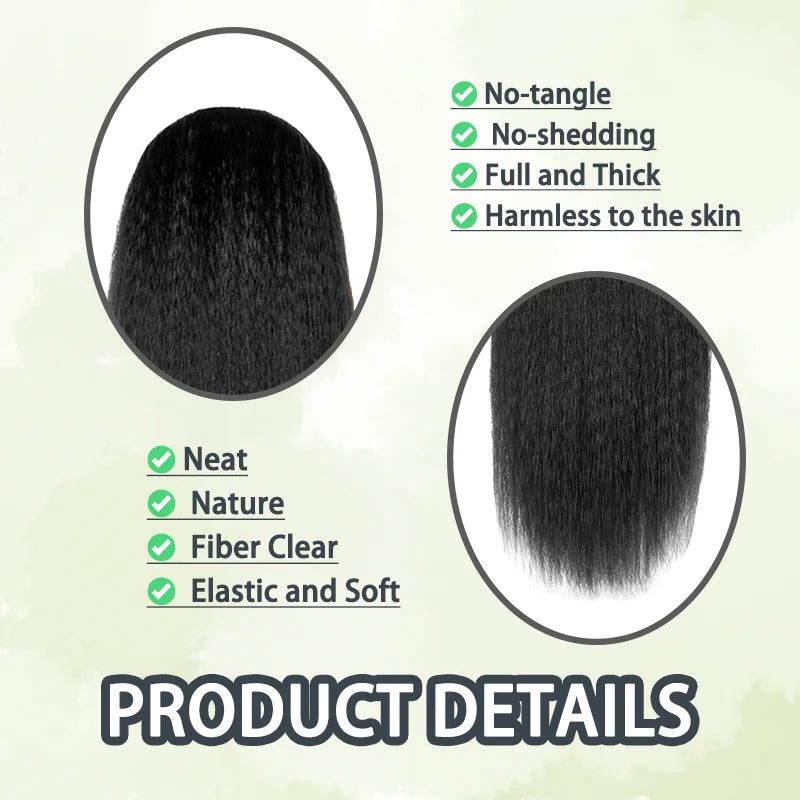 22/28/30 inch Long Kinky Straight Wig Wear and Go Glueless Wigs Pre Plucked Pre Cut Yaki Synthetic Wigs for Black Women