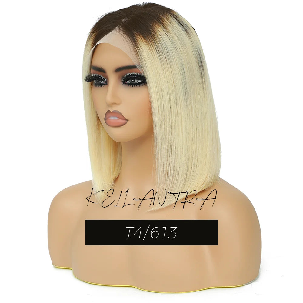 Orange Bob Wig Human Hair 13x4 Lace Front Wig 180% Density Short Straight Frontal Bob Wig Transparent Lace 350 Color Wig Ginger