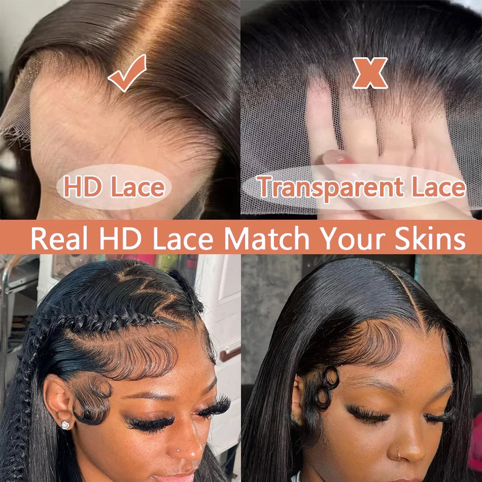 HD 13x4 13x6 Lace Frontal Wigs 200 Density Straight Vietnamese 100% Human Hair Pre Plucked 5x5 Lace Closure Wigs For Women