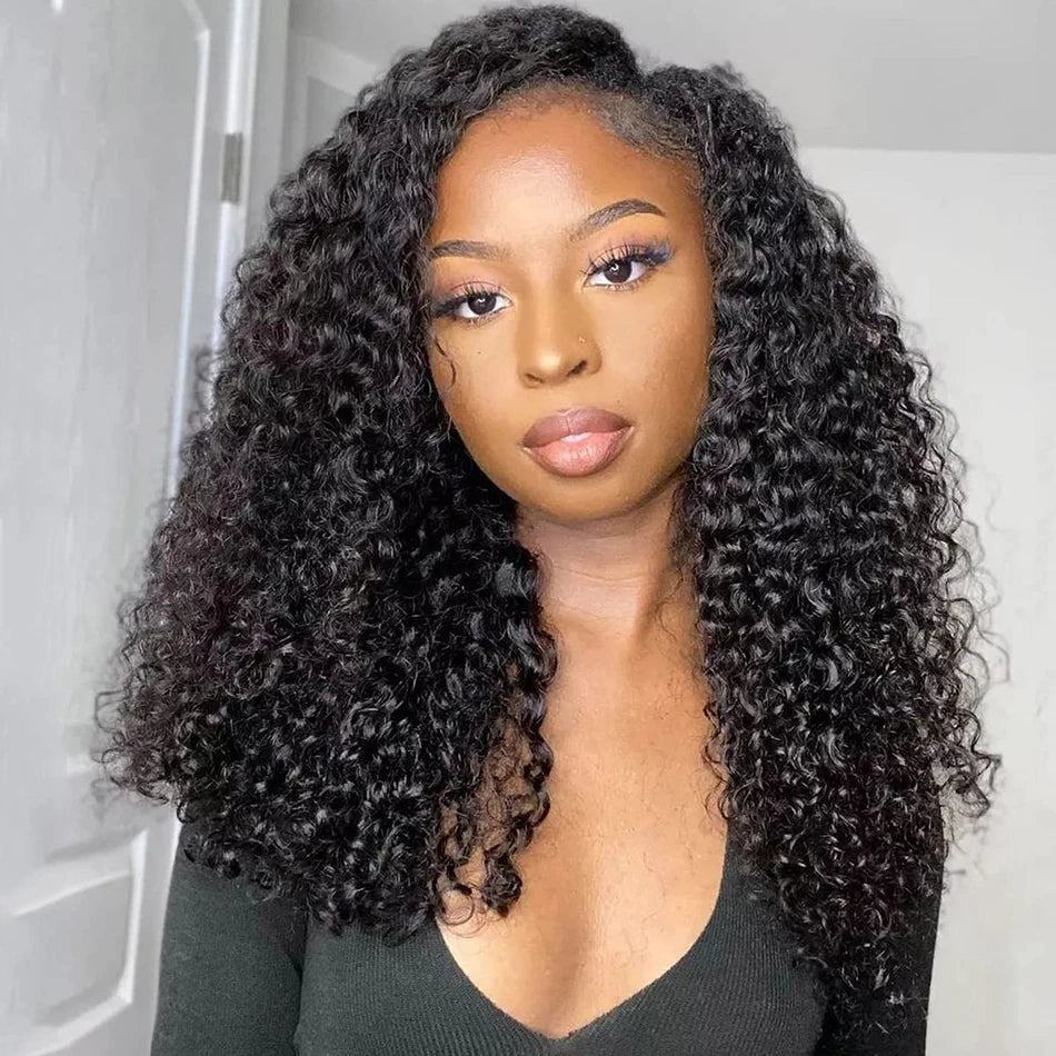 12A Ombre Double Drawn Hair Afro Kinky Curly Lace Frontal Wigs 13x4 HD Lace Bouncy Curly Wear and Go Glueless Wigs Pre Plucked