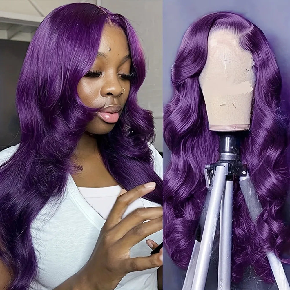 Ombre Ash Blonde With Dark Roots Natural Wave Hair Synthetic Lace Front Wig 13x4 HD for Women Easy to Wear Daily Cosplay Wig