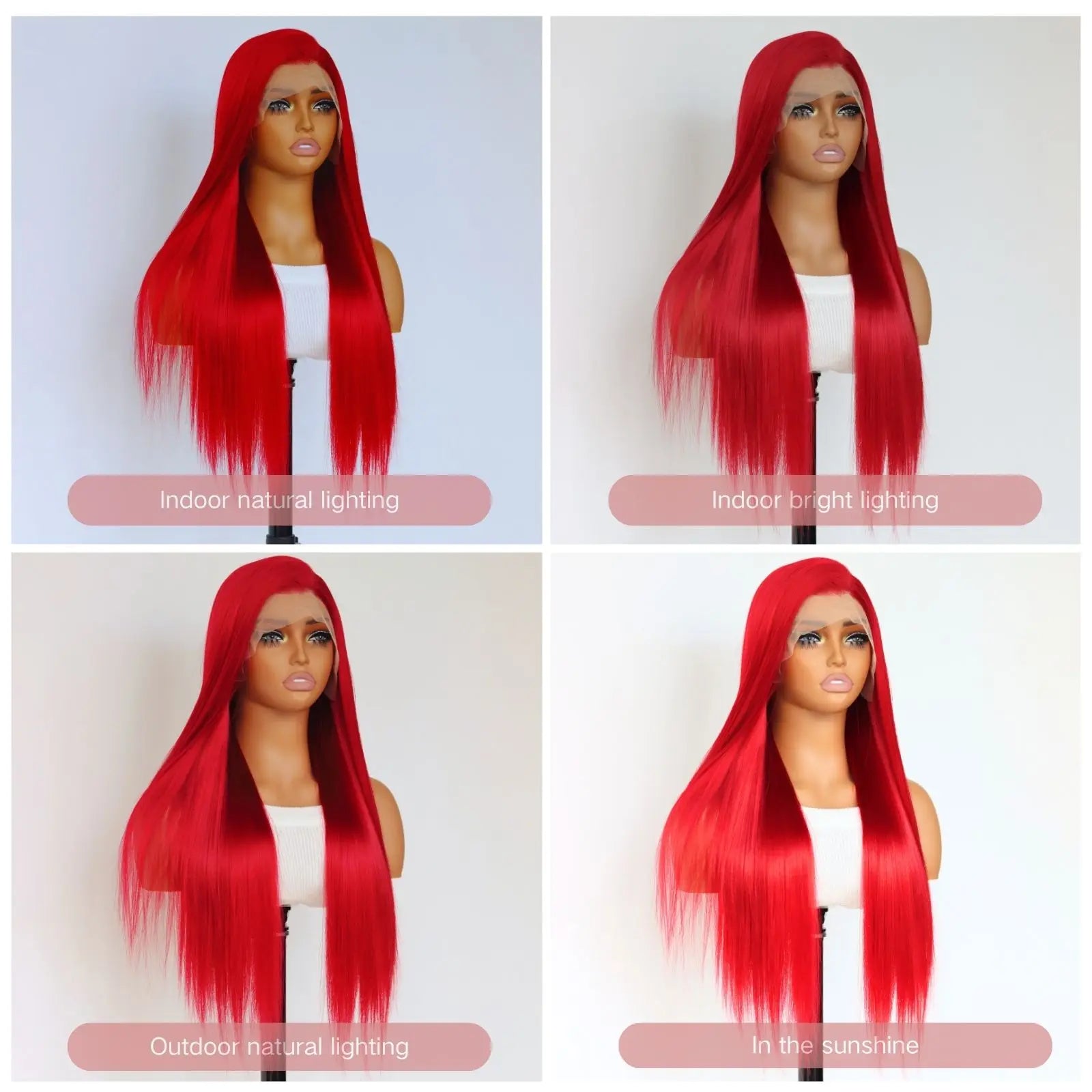 13X4 Burgundy Red Wig Long Straight Synthetic Lace Front Wig Dark Wine Colored Hair Lace Frontal Wigs for Women Party Cosplay