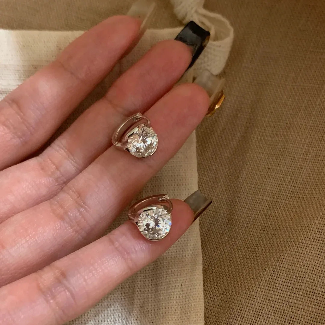 925 Sterling Silver Earrings for Women Simple Versatile Light Luxury Unique Exquisite Fashion Accessories