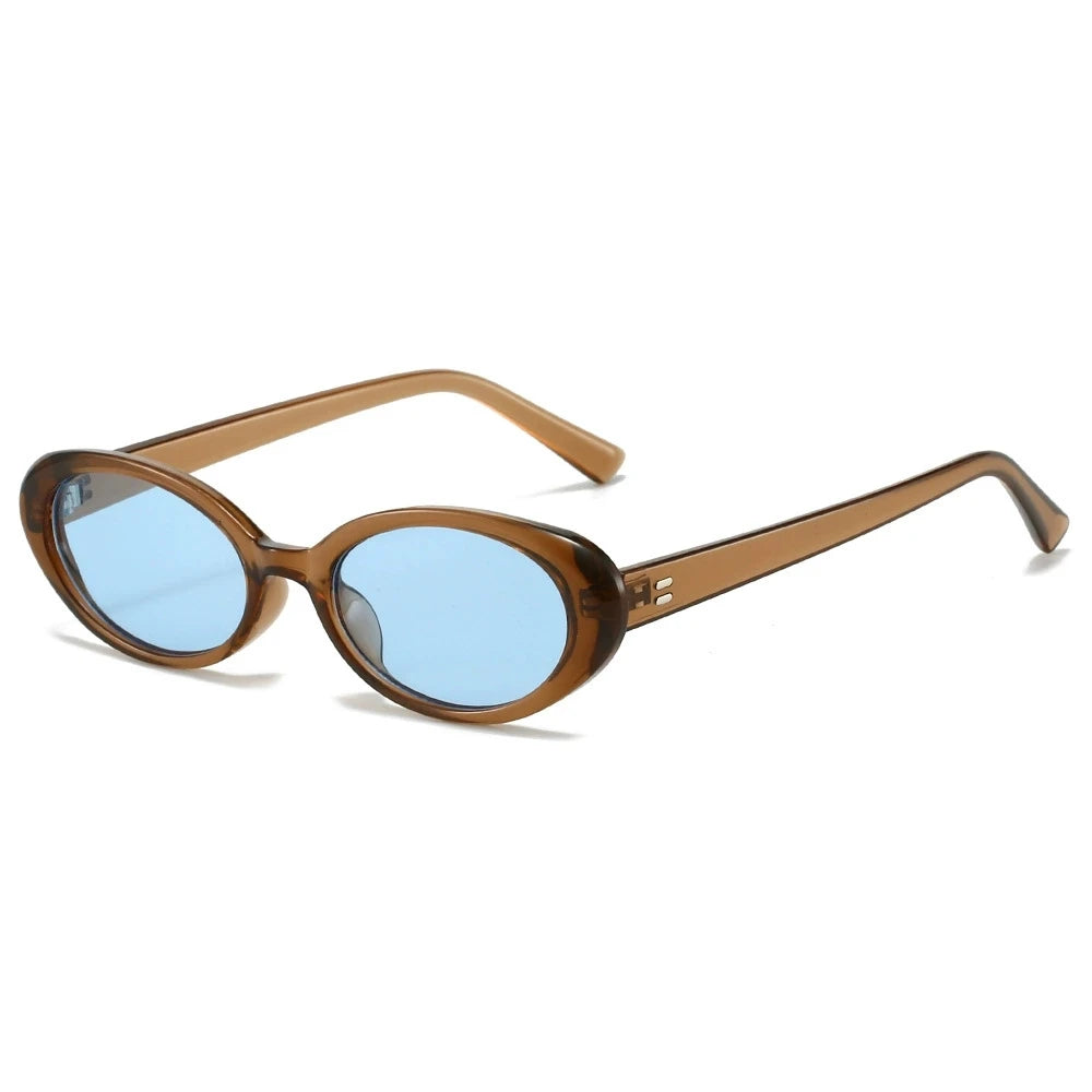 Small Oval Sunglasses for Women's Vintage Design Sun Glasses Shades Female Sexy Retro Punk Men Sunglass Outdoor Trendy Eyewear