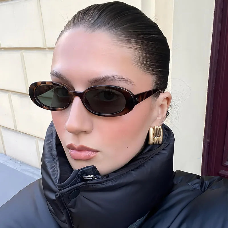 Small Oval Sunglasses for Women's Vintage Design Sun Glasses Shades Female Sexy Retro Punk Men Sunglass Outdoor Trendy Eyewear