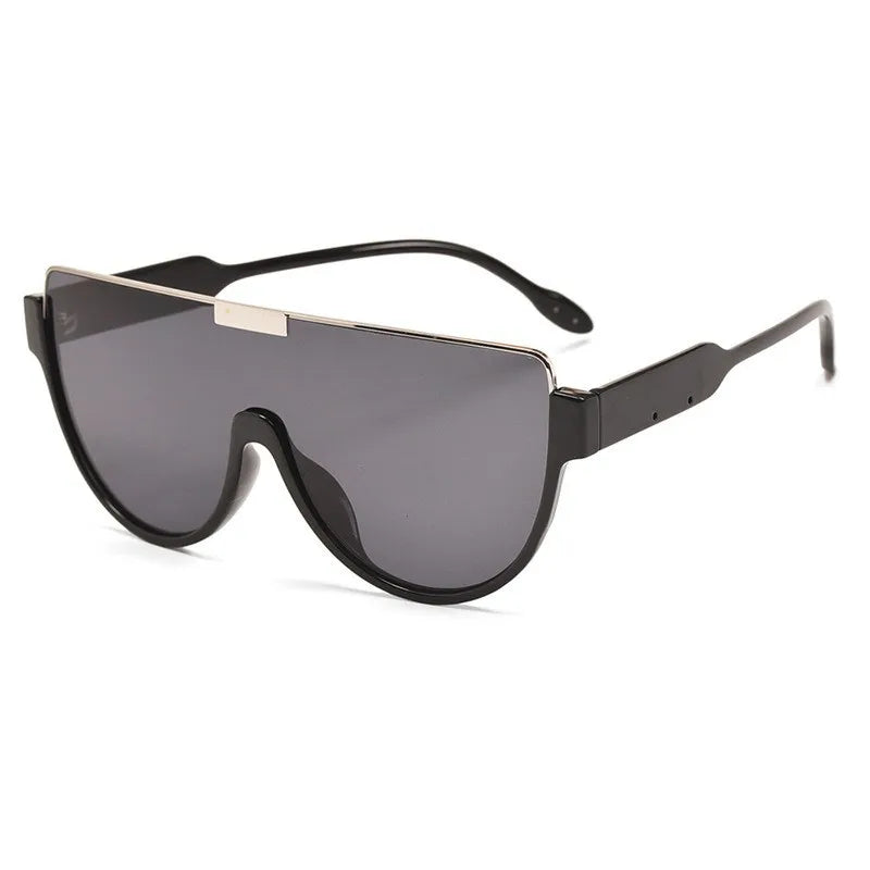 Sunglasses For Women With Big Faces Sunglasses For Men Fashionable One-piece Large Frame, Trendy Slimming 86395