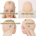 HD Lace Wig Female Platinum Blonde with Ash Brown Roots Natural Wig Synthetic Fibre Mixed Human Hair Wig Straight Full Wig 20''