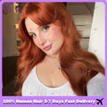 Ginger Color Glueless Wig 250 Density Body Wave 360 Full Lace Wig Wear And Go 13x6 HD Lace Front Wig Preplucked Lace Wig VLAV