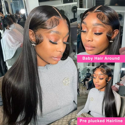 13x6 HD Lace Frontal Wig 100% Raw Human Hair Straight Lace Front Wig 30 36 Inch 5x5 HD Lace Glueless Wig No Glue Human Hair