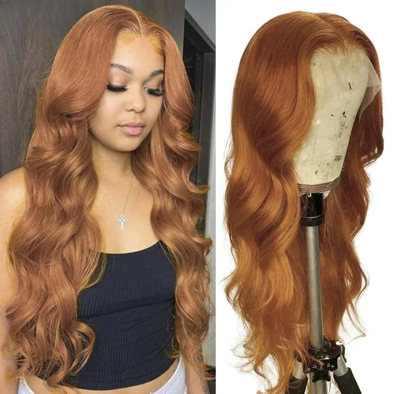Ombre Ash Blonde With Dark Roots Natural Wave Hair Synthetic Lace Front Wig 13x4 HD for Women Easy to Wear Daily Cosplay Wig