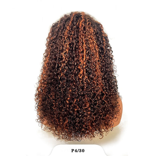 12A Ombre Double Drawn Hair Afro Kinky Curly Lace Frontal Wigs 13x4 HD Lace Bouncy Curly Wear and Go Glueless Wigs Pre Plucked