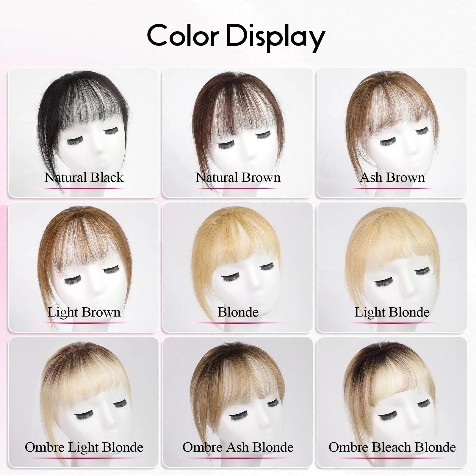 Ginger Orange Human Hair Bangs Clip In Wispy Fringe With Temples Hair Extensions For Women Natural Look 100% Real Human Hair