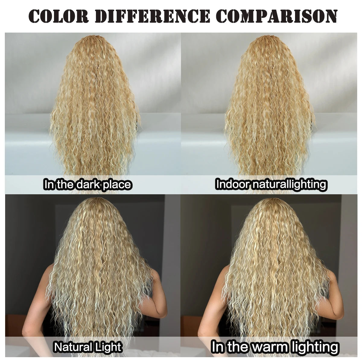 NAMM 32 Inch Striking Blonde Afro Kinetic Wigs, Silk Synthetic Heat-Resistant Fiber Hairpiece For Daily Wear, Music Festivals Ce