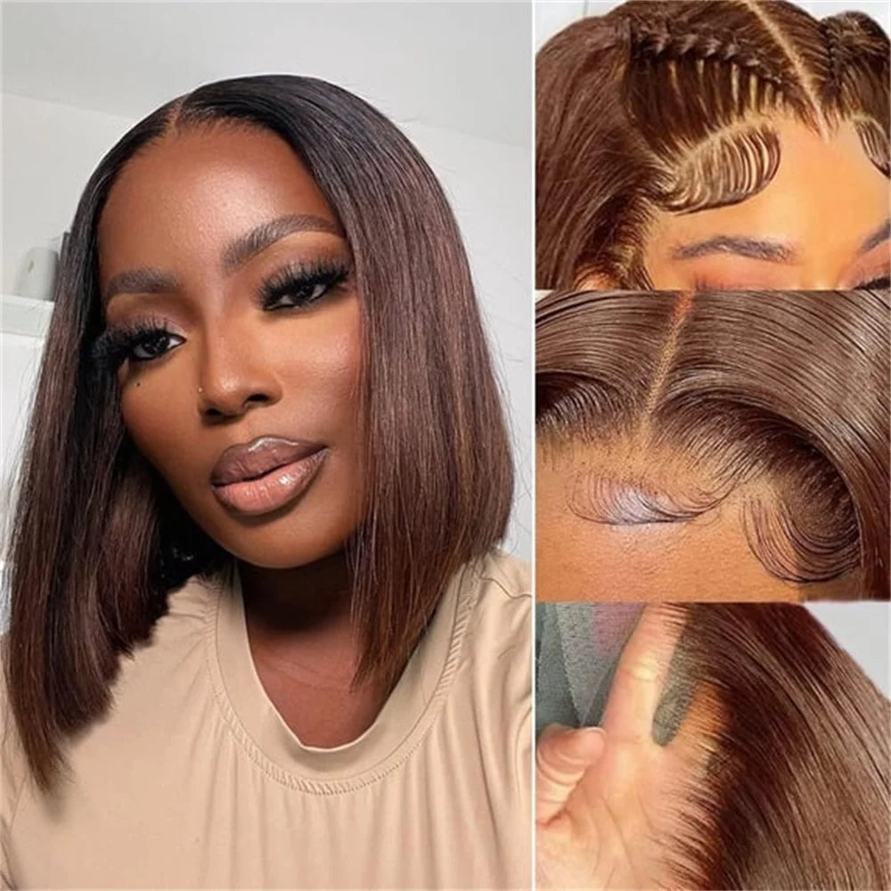Burgundy 99j Bob Wigs Human Hair 13x4 HD Transparent Lace Front Wigs 613 Blonde Brown Short Bob Wigs Human Hair Pre Plucked