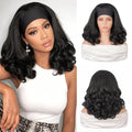 16 Inch Yaki Curly Headband Wig for Black Women Kinky Straight Synthetic Hair with Curly Ends Glueless Wear And Go Half Wig