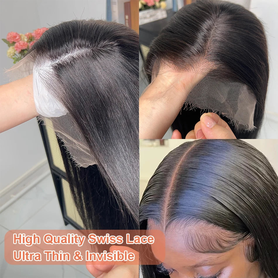 HD 13x4 13x6 Lace Frontal Wigs 200 Density Straight Vietnamese 100% Human Hair Pre Plucked 5x5 Lace Closure Wigs For Women