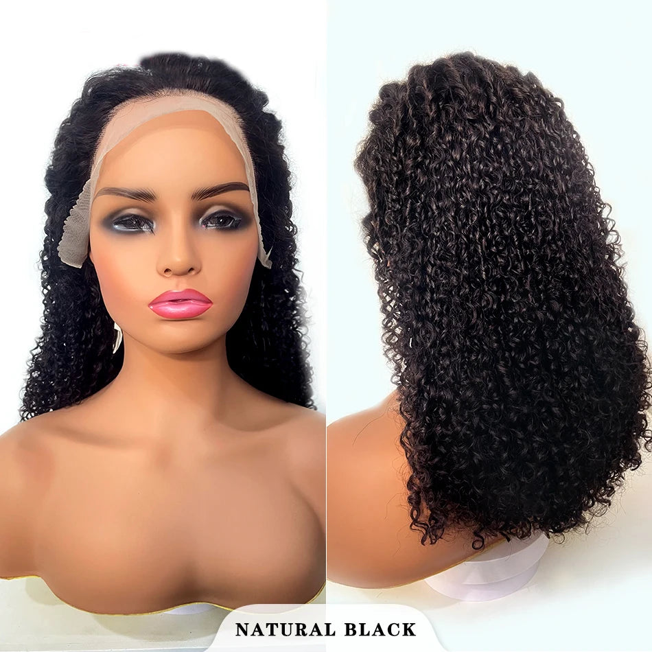 12A Ombre Double Drawn Hair Afro Kinky Curly Lace Frontal Wigs 13x4 HD Lace Bouncy Curly Wear and Go Glueless Wigs Pre Plucked