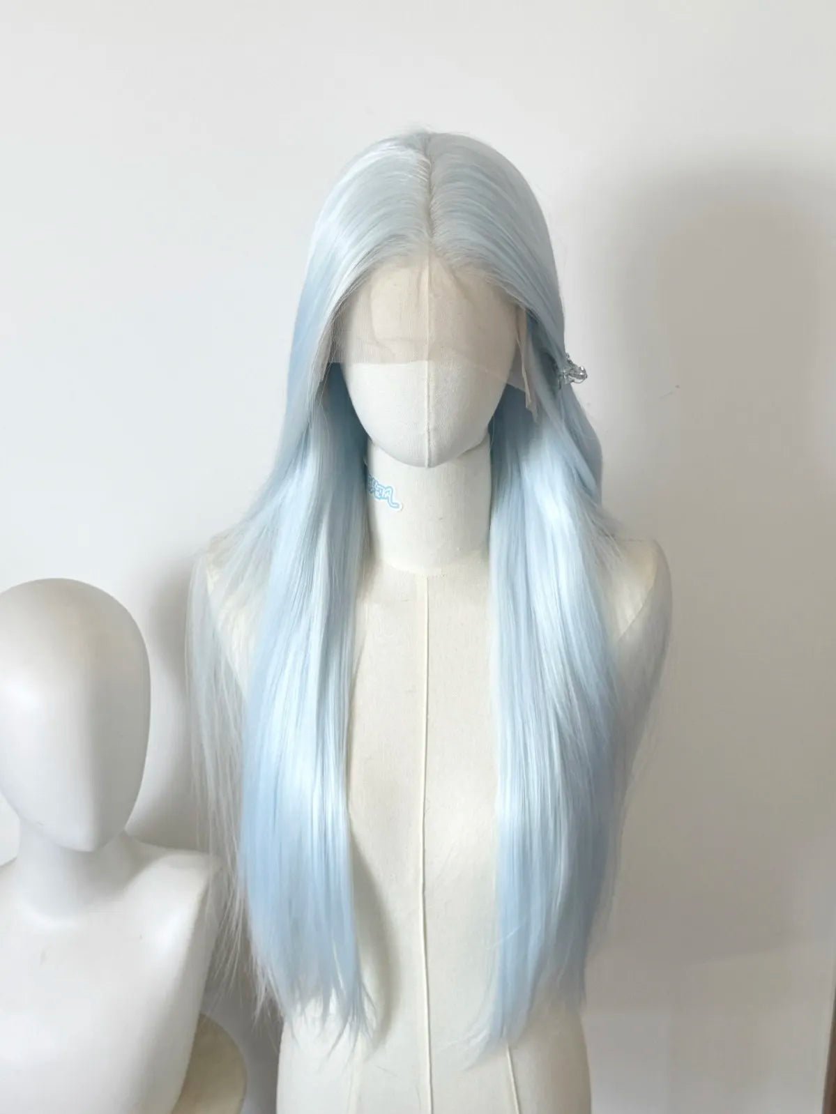 White Blue Lace Front Wig for Women 13x4 HD 26inch Long Straight Hair Wig Synthetic Lace Wigs Lace Front Frontal for Cosplay