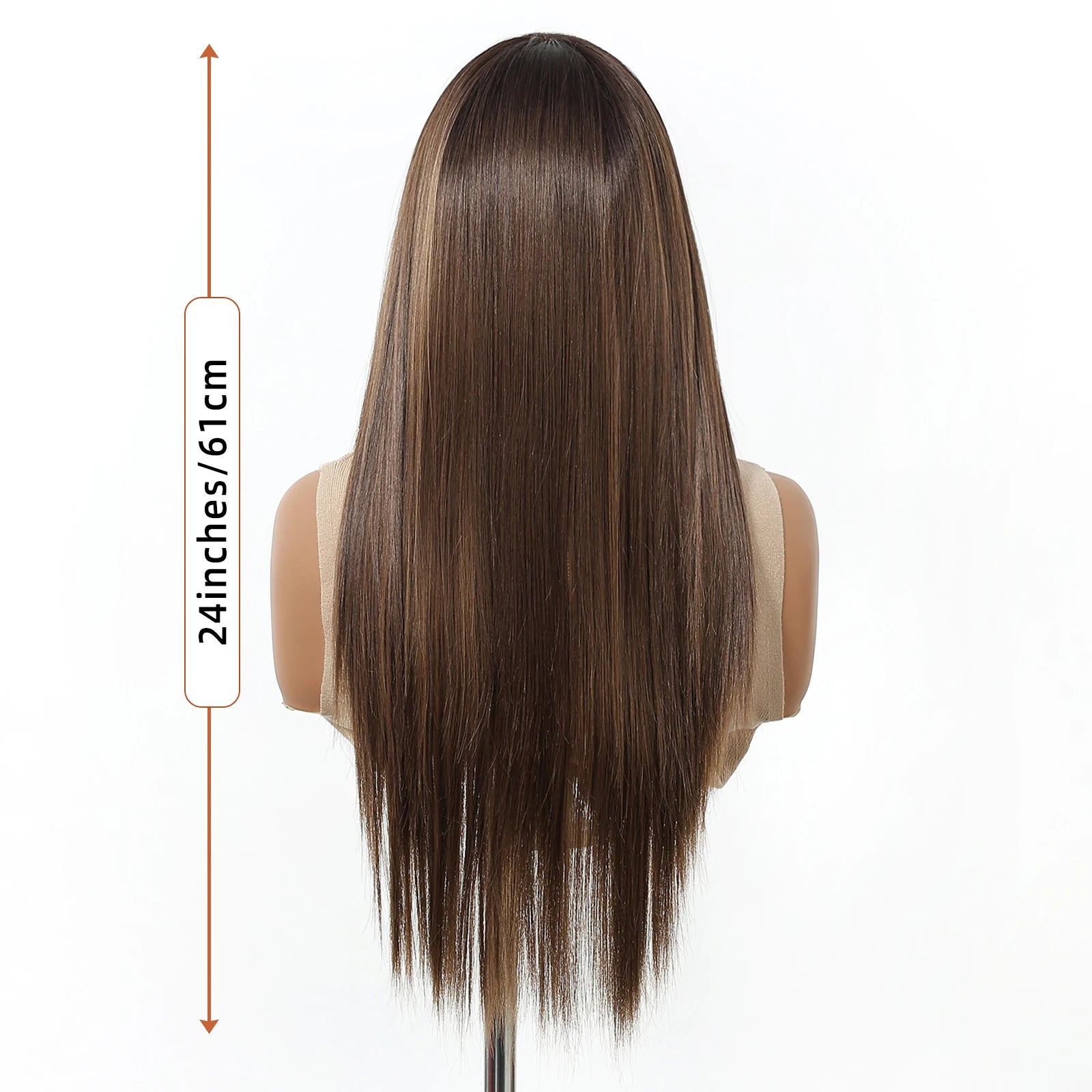 Topshe 30 Inch 13x6 HD Lace Front Wig Realistic Hand-Tied Pre-Plucked Hairline Long Straight Highlight Hair Wigs for Women