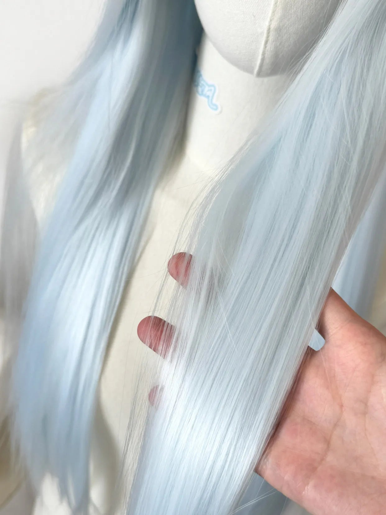 White Blue Lace Front Wig for Women 13x4 HD 26inch Long Straight Hair Wig Synthetic Lace Wigs Lace Front Frontal for Cosplay