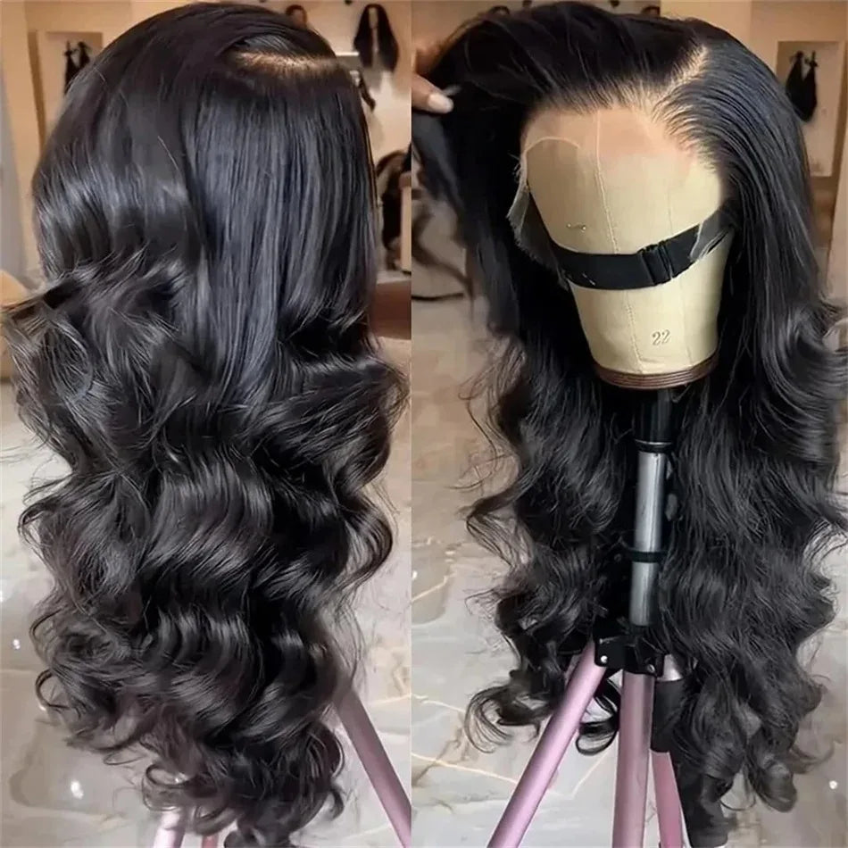 Ombre Ash Blonde With Dark Roots Natural Wave Hair Synthetic Lace Front Wig 13x4 HD for Women Easy to Wear Daily Cosplay Wig